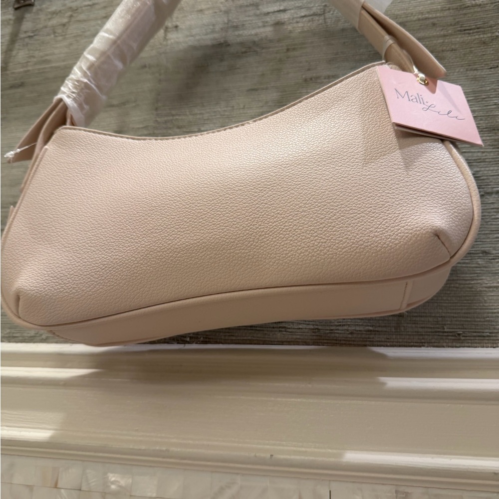 NWT new Anthropologie Mali + Lili Marissa bow shoulder bag cream faux leather - Picture 12 of 17